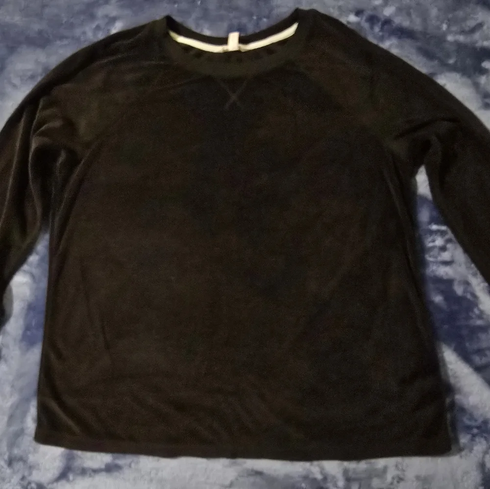 Womens Black Velour Medium Pajamas - Picture 5 of 9